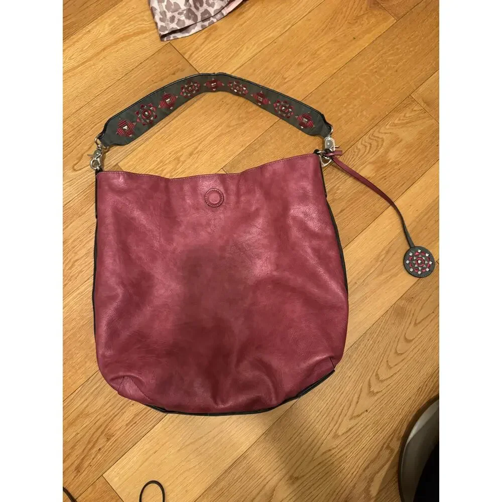 Sydney Love Reversible Bucket Vegan Leather Hobo Bag, like new